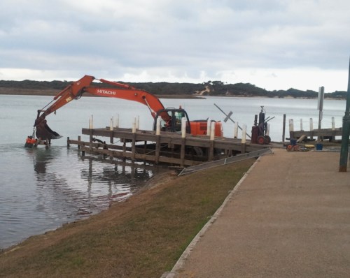 Pulling out the old railway line that had been holding all up.