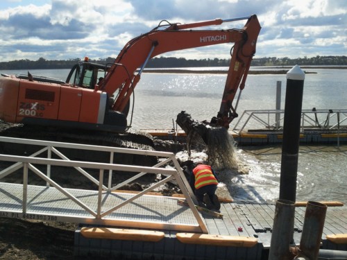 Cement Blocks coming out of the Lake Tyers Beach #2 ramp