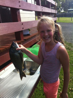 Gillian's daughter at Lake Tyers Beach