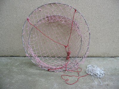 Natural Fibre Crab Net, Steel Hoops