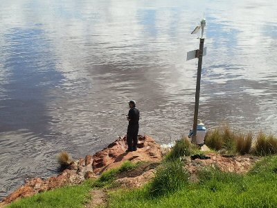Fisher man at Mallacoota after the Big Wet 2012