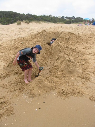 Huge Sand Trench at Lake Tyers BEach