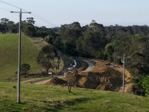 Road works on Princes Highway near Lake Tyers Beach