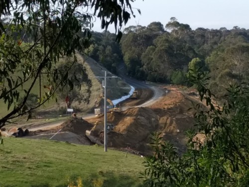 Road works on Princes Highway near Lake Tyers Beach