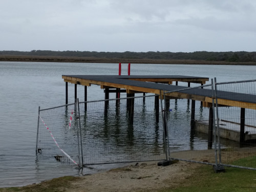 Jetty at #2, boat ladder, Lake Tyers Beach