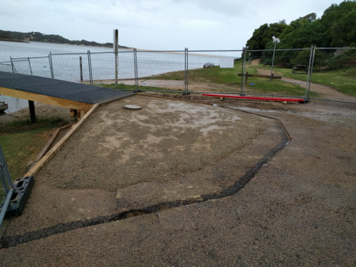 Walk on ramp to #2 Jetty, Lake Tyers Beach