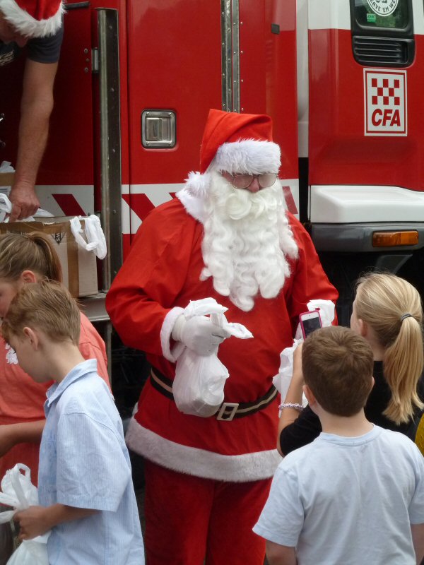 Santa hard at work at Lake Tyers Beach