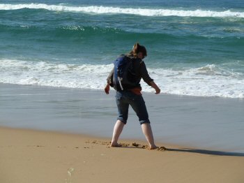 Looking for Pippies at Petmans Beach